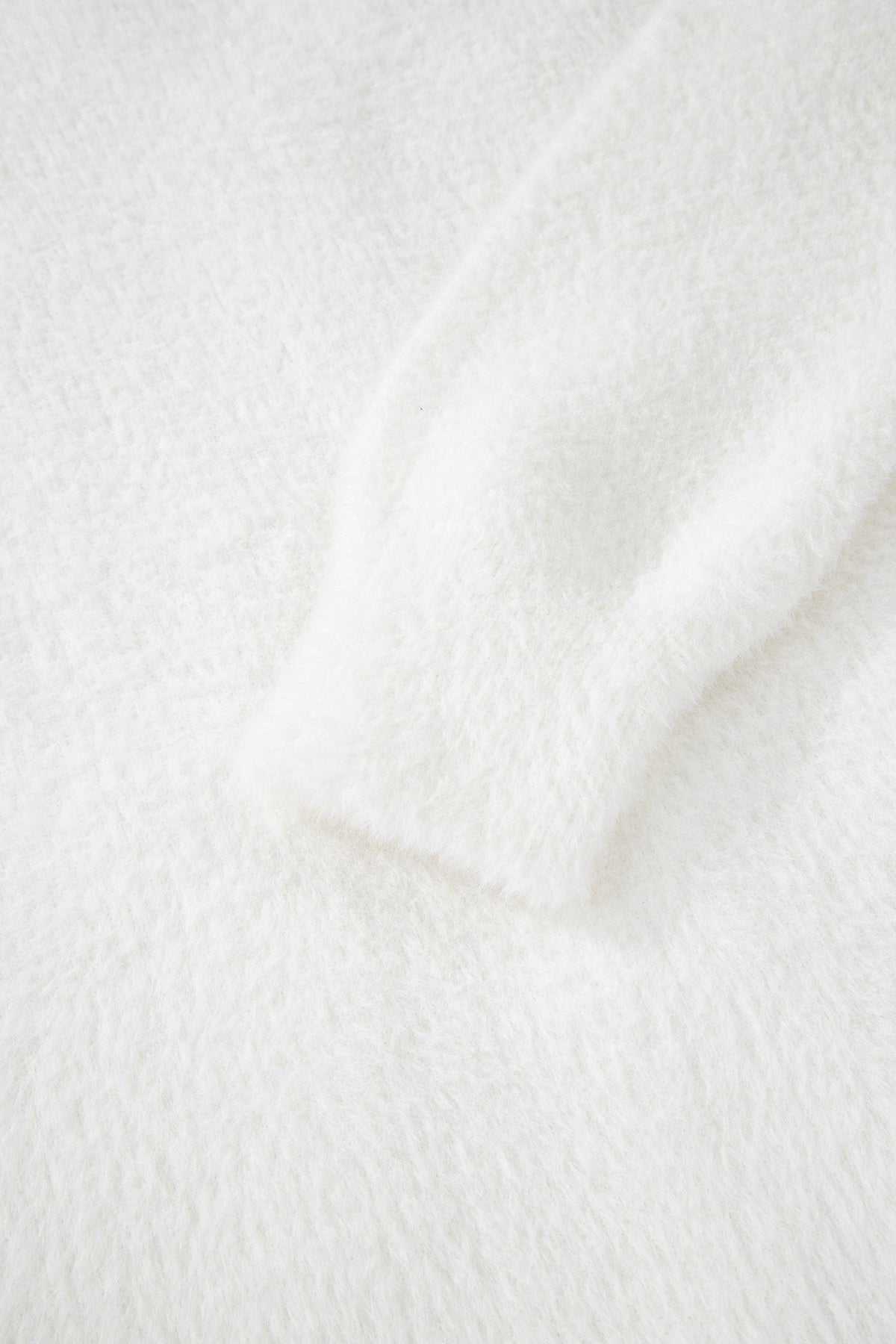 Solid Fuzzy Button-Front Cardigan