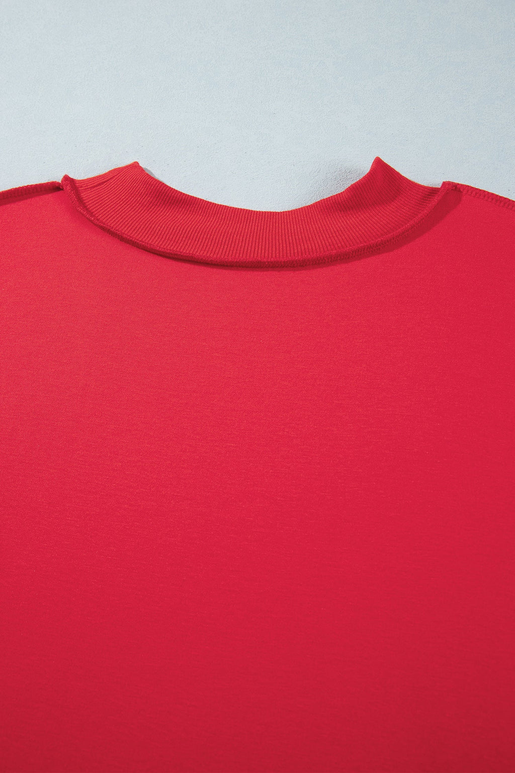 Racing Red Exposed Seam Detail Reversible Double Wear Plus Size Sweatshirt