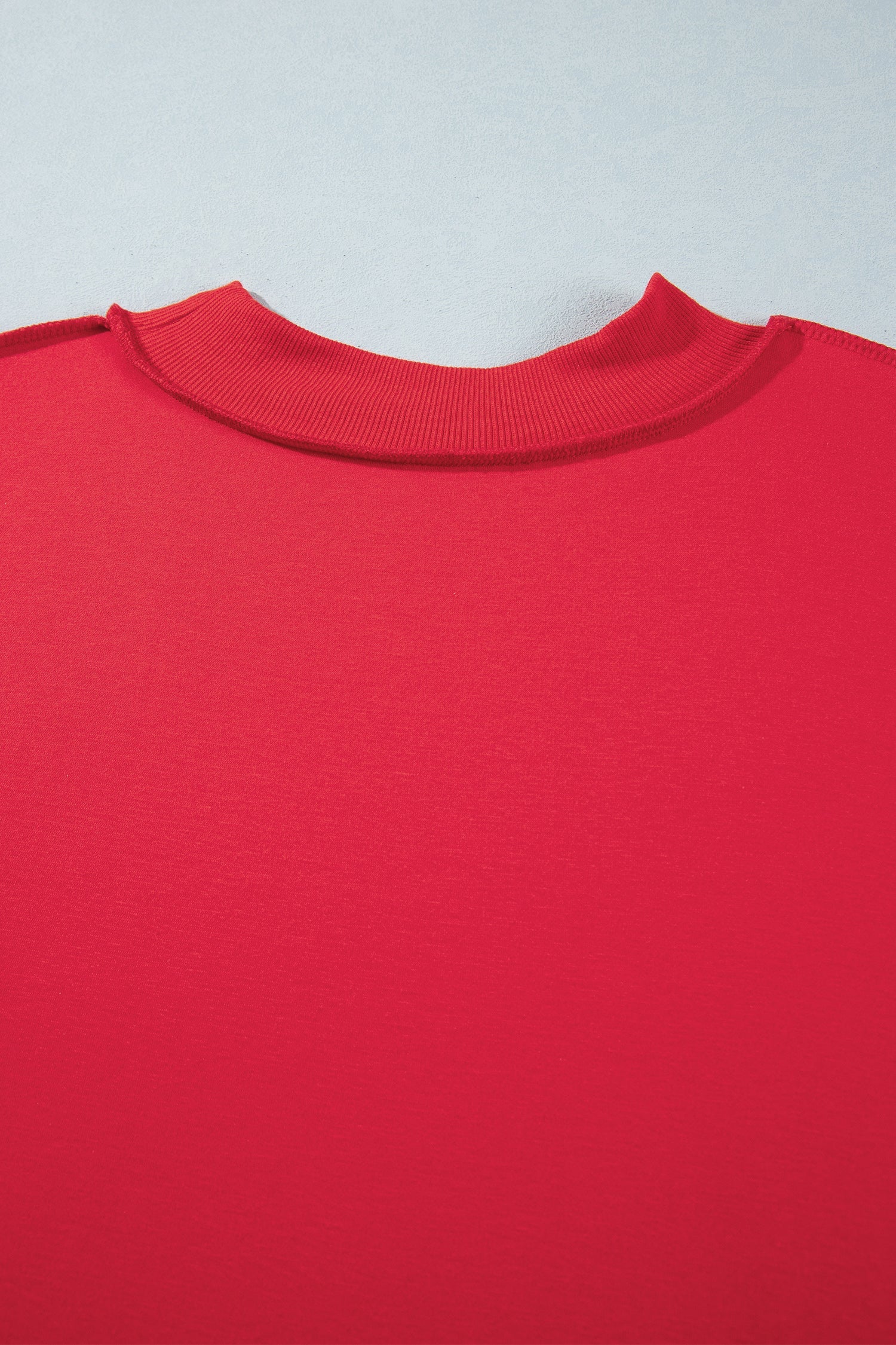 Racing Red Exposed Seam Detail Reversible Double Wear Plus Size Sweatshirt