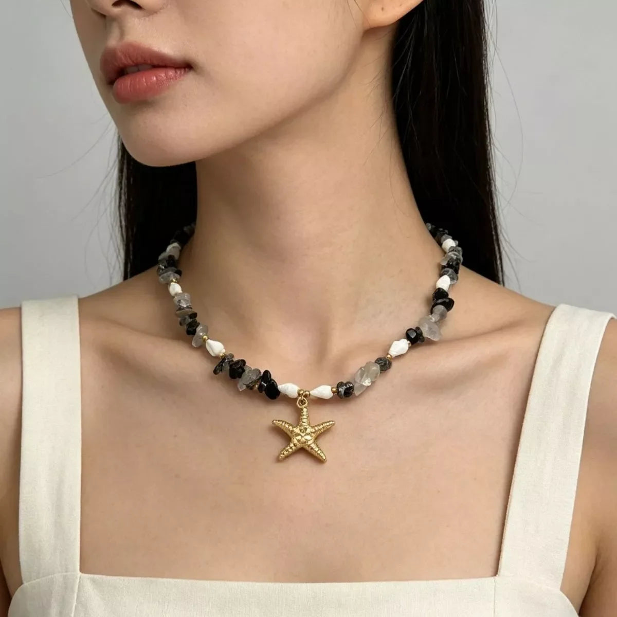 Bohemian Starfish Pendant Collarbone Necklace