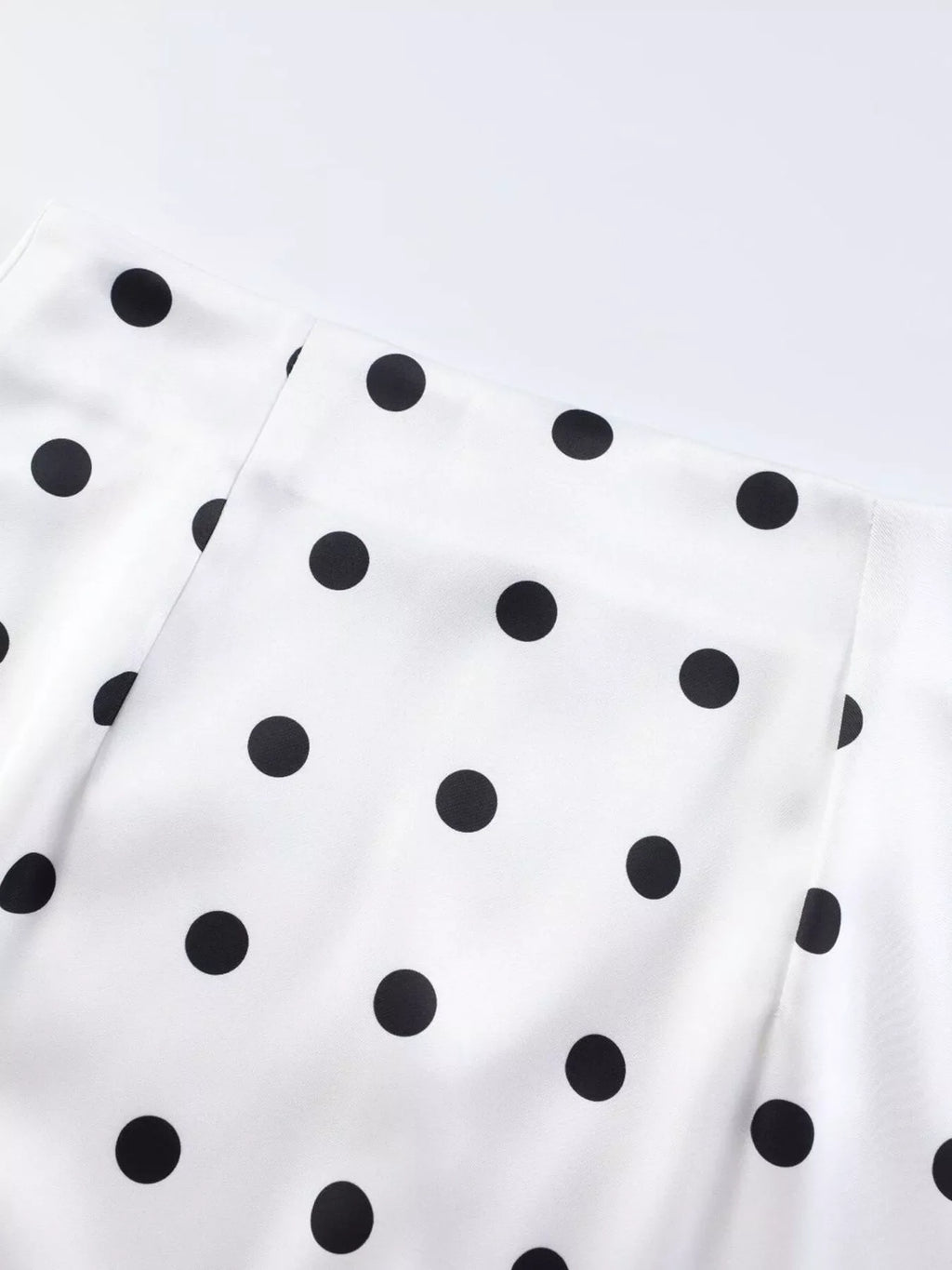 Polka Dot Midi Skirt with Lace Trim