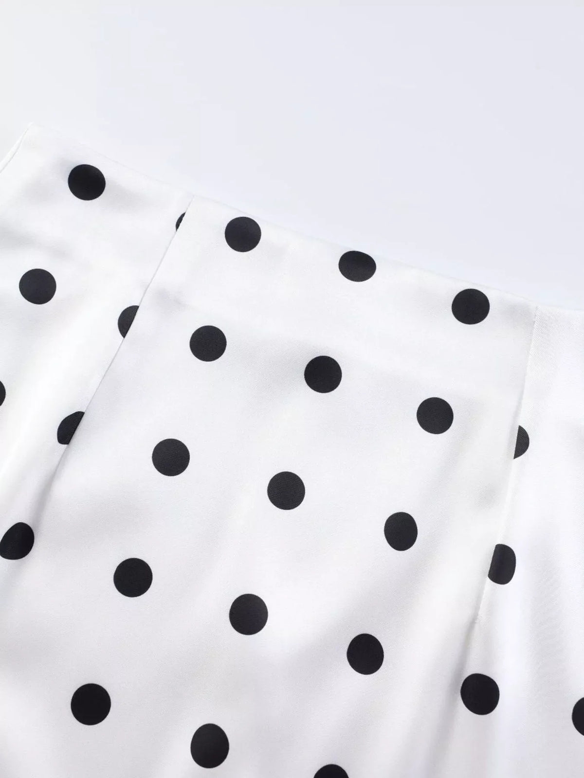 Polka Dot Midi Skirt with Lace Trim