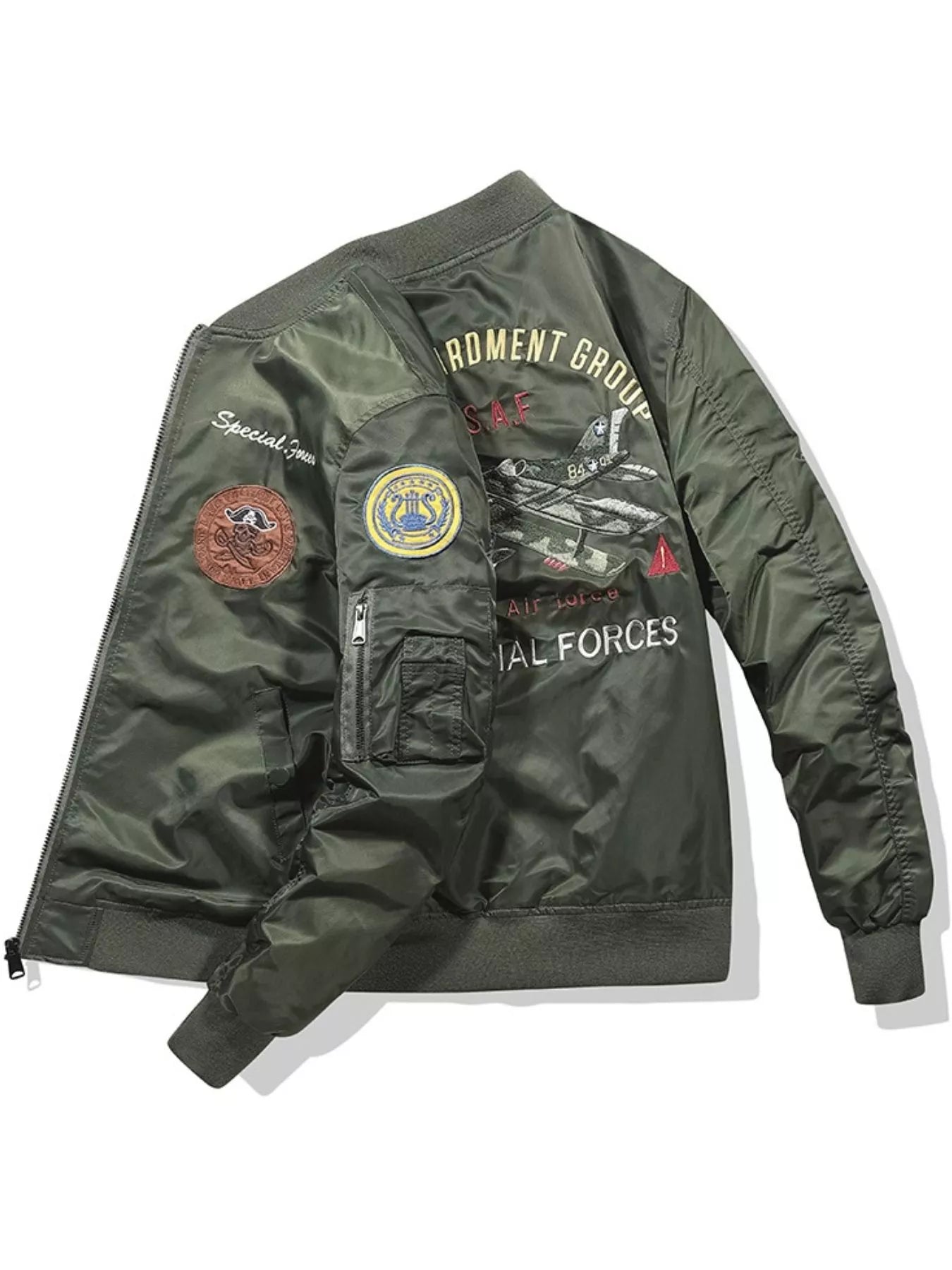 Men's Plus Size Zip Up Bomber Jacket