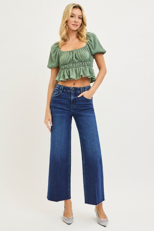 Ryann High Rise Ankle Wide Jeans