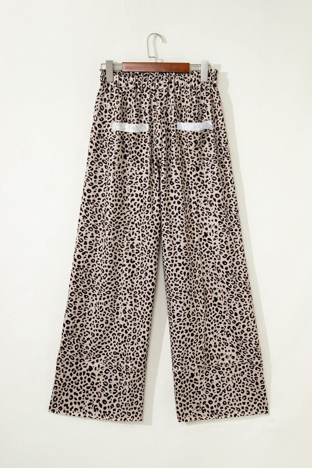 Leopard Terry Knit Wide Leg Pants