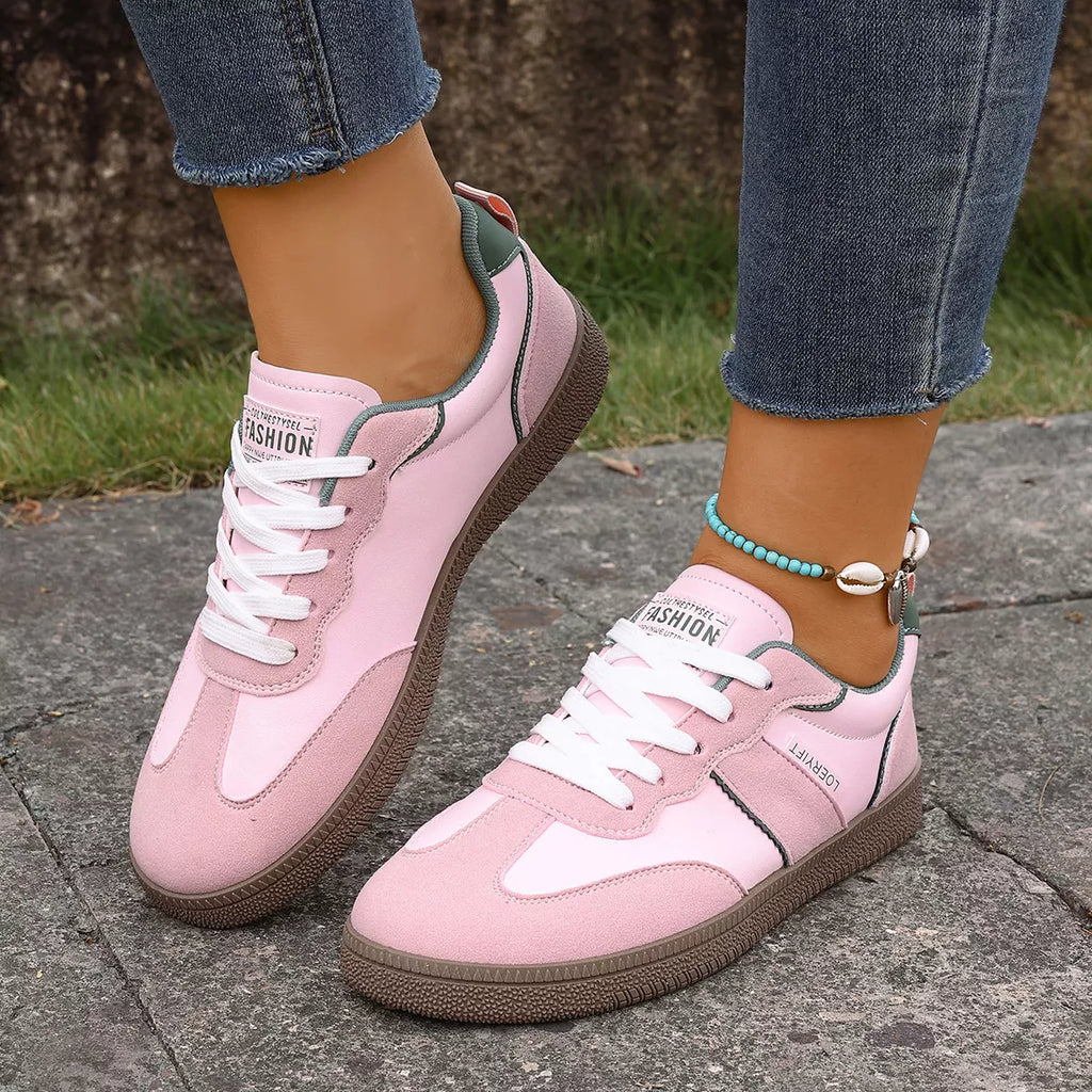 Round Toe Lace Up Sneakers