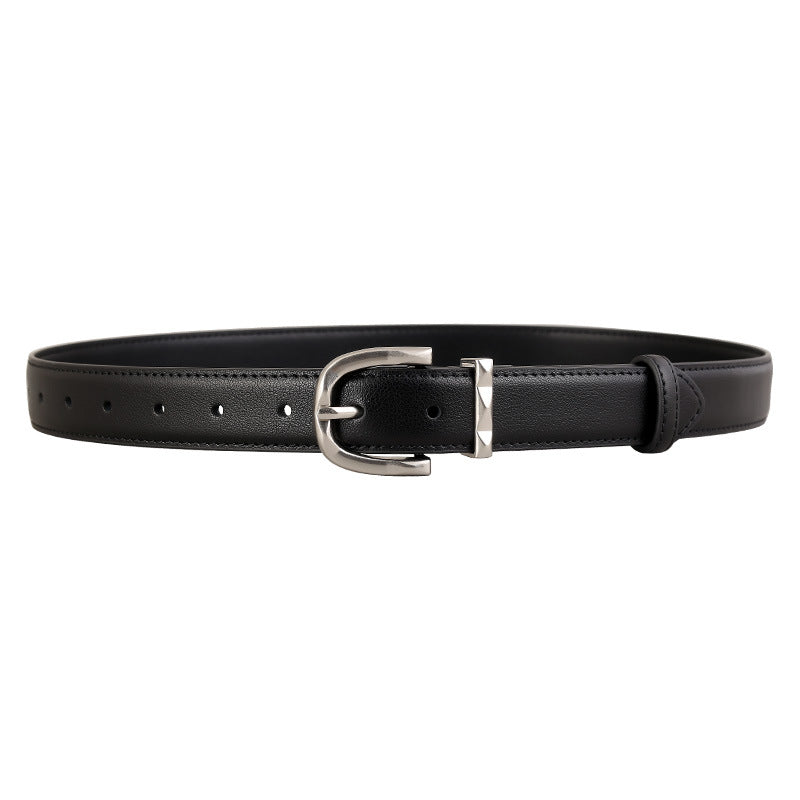 Classic Leather Skinny Belt