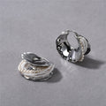 Textured Pearl Hoop Earrings
