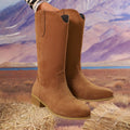 Suede Block Heels Boots