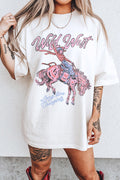 White Wild West Cowgirl Rodeo Graphic Tunic Tee
