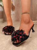 Floral Embellished Open Toe Sandals