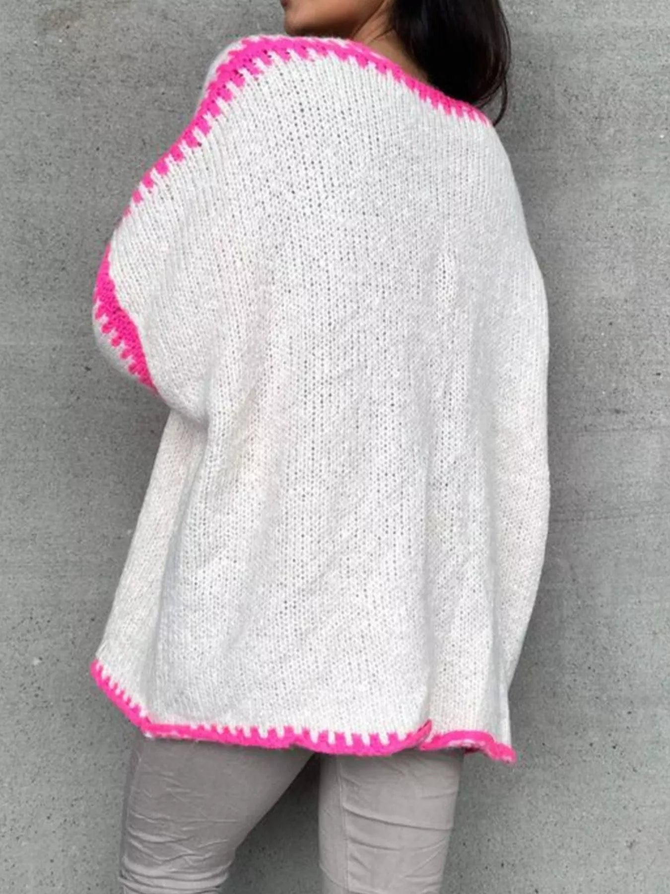 Tie Front Drop Shoulder Cardigan
