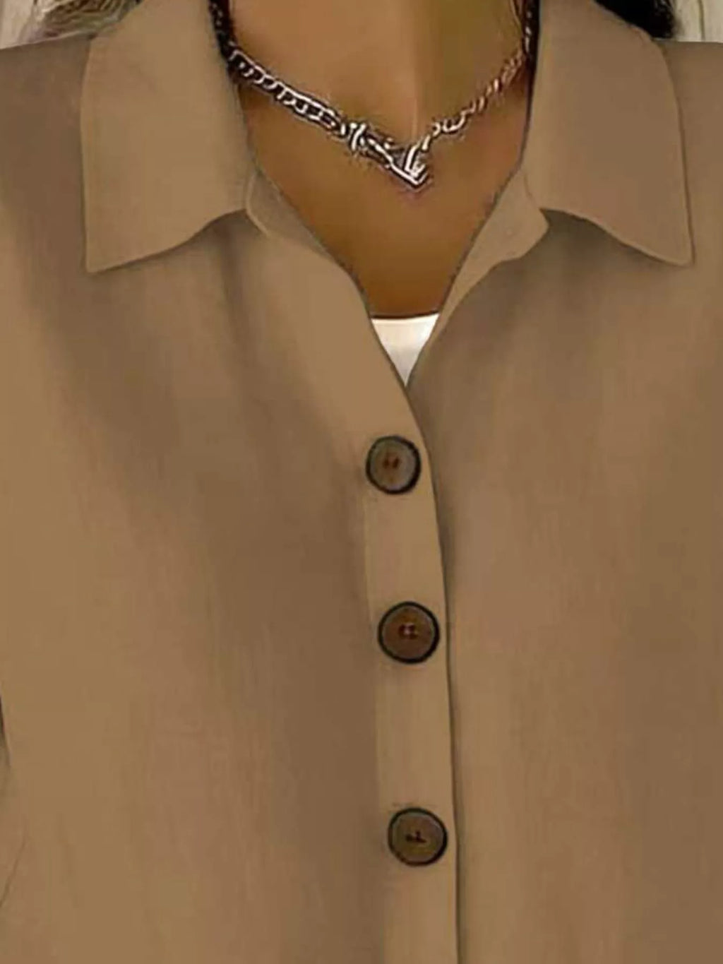 Full Size Button-Down Short Sleeve Shirt Plus Size