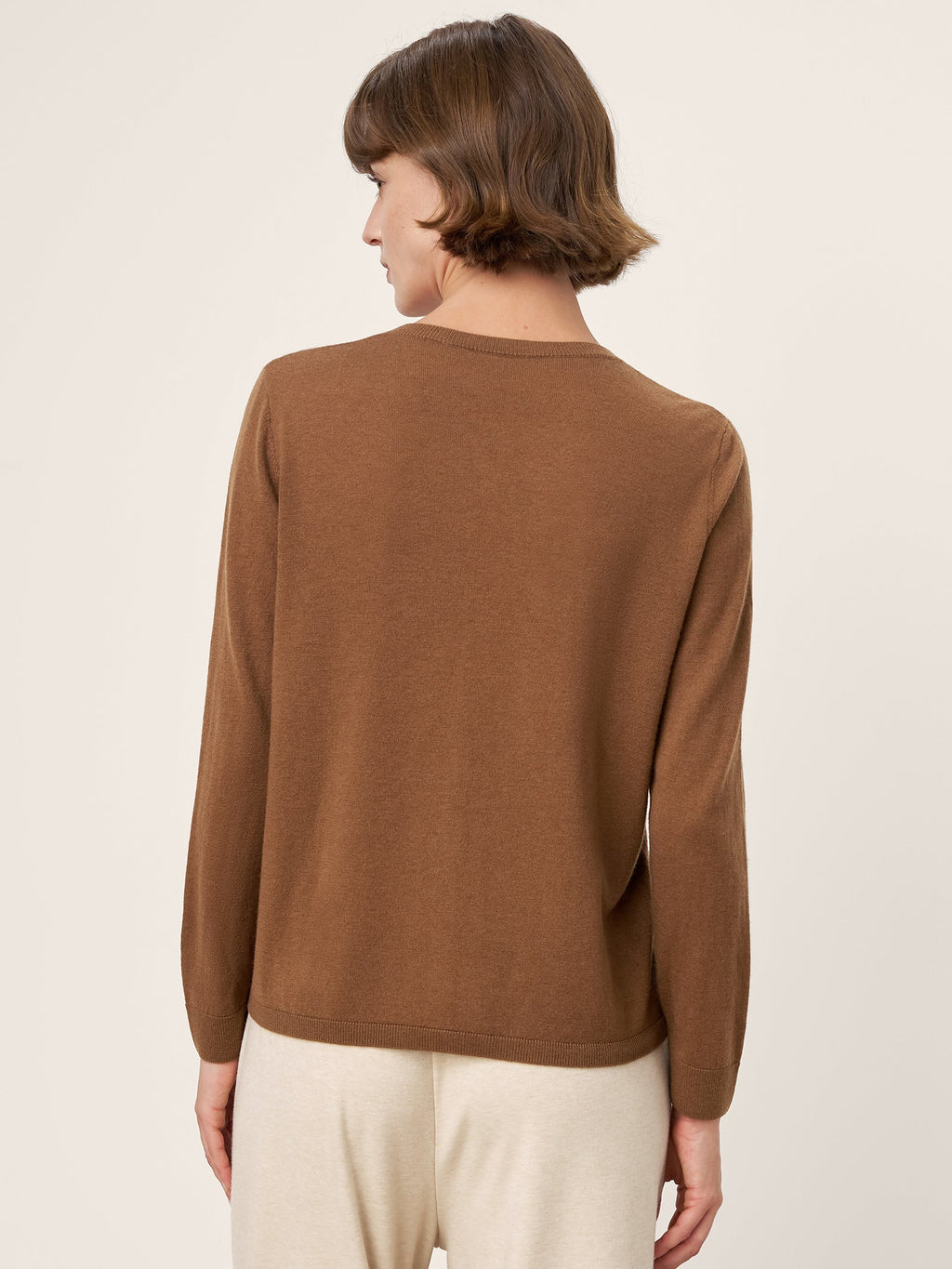 100% Extra-Fine Merino Wool Buttoned Knit Cardigan CAYLA