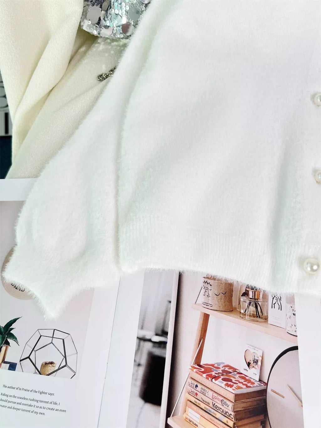Fuzzy Knit Button Down Cardigan