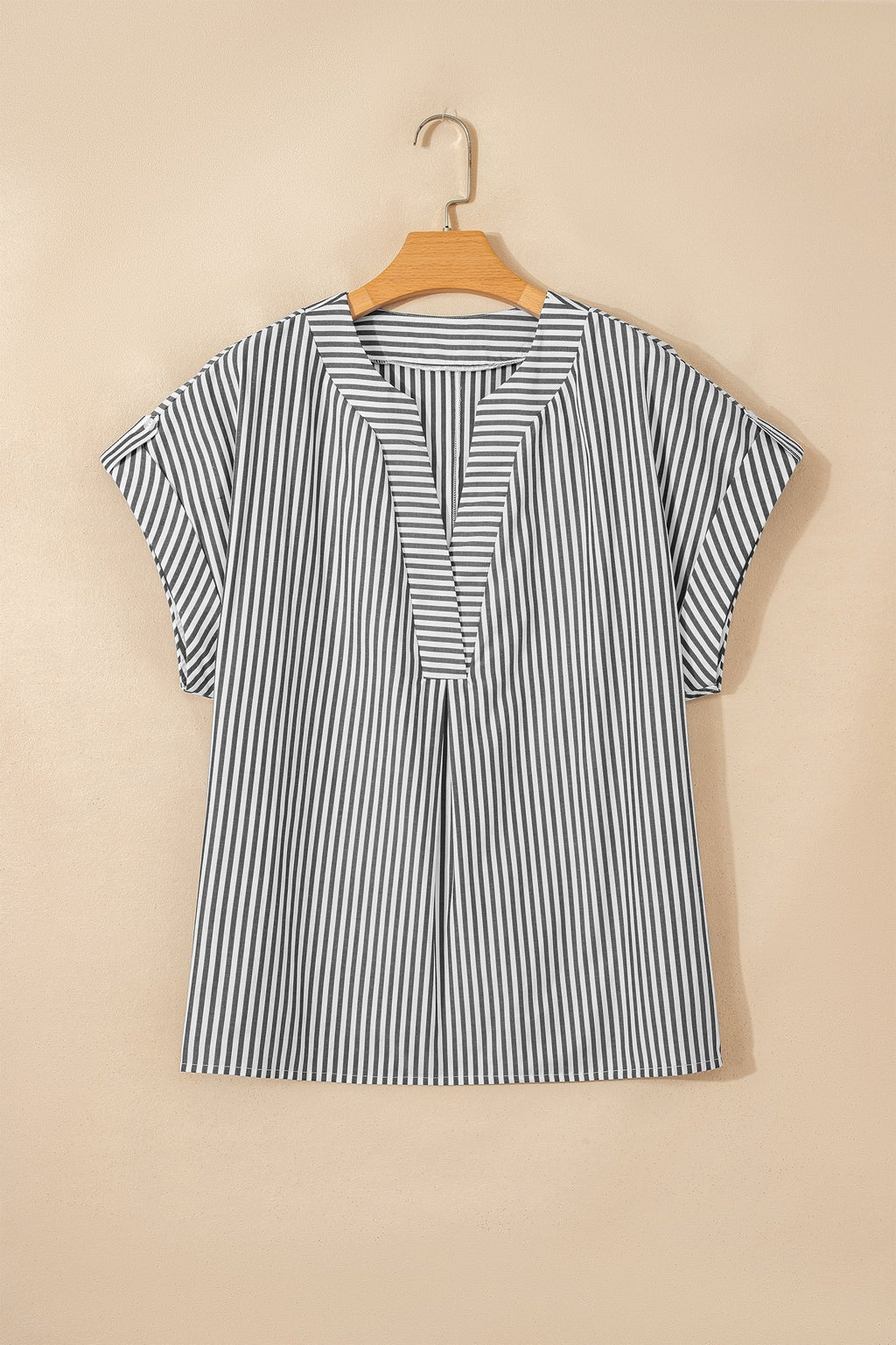 Plus Size Stripe V-Neck Dolman Sleeve Blouse