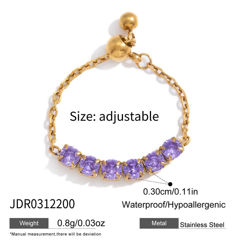 Adjustable Zircon Ring Collection