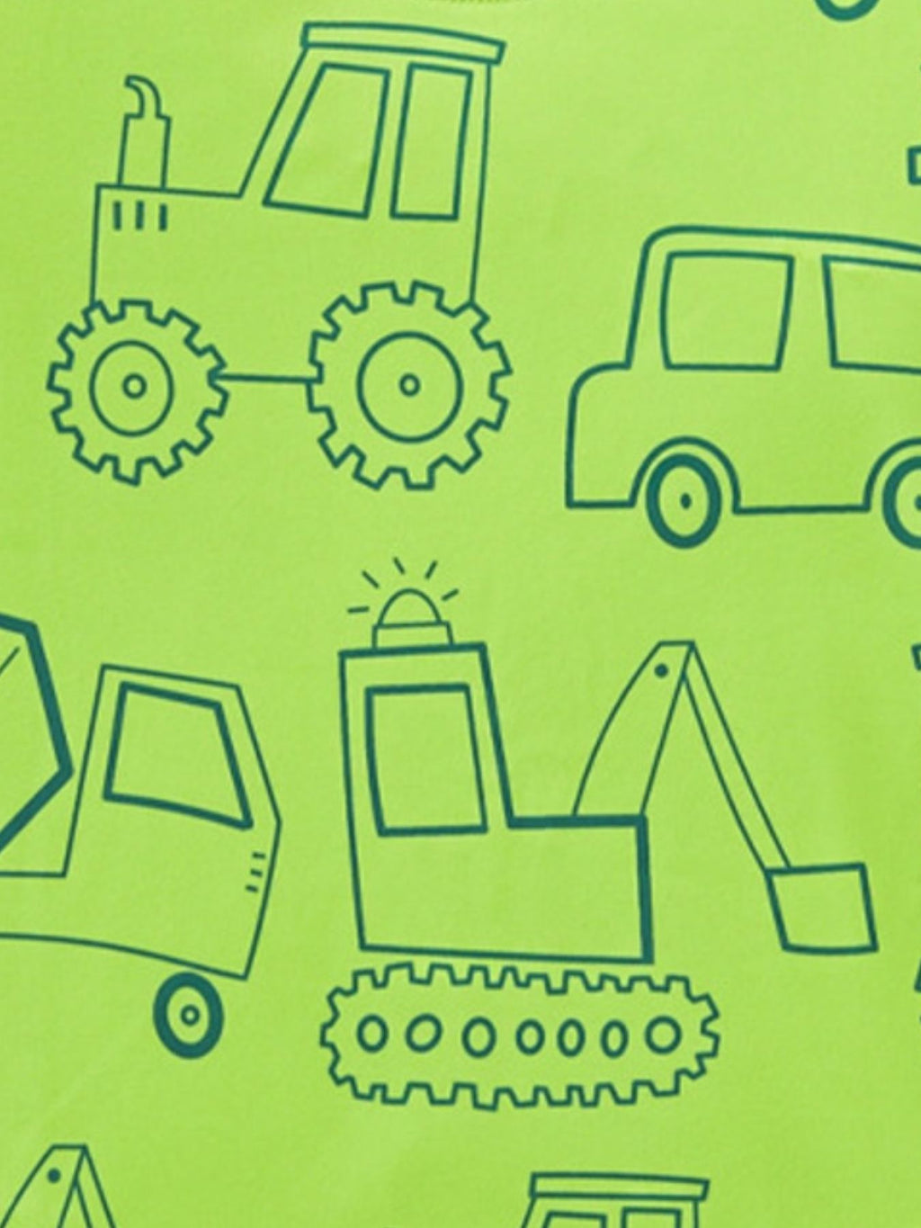 Children's Construction Vehicle Print Short Sleeve T-Shirt