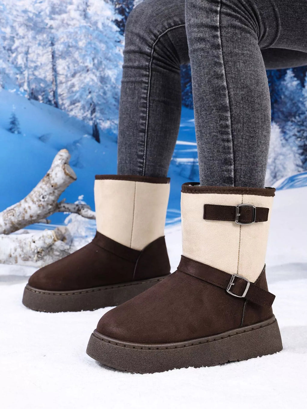 Round Toe Platform Boots