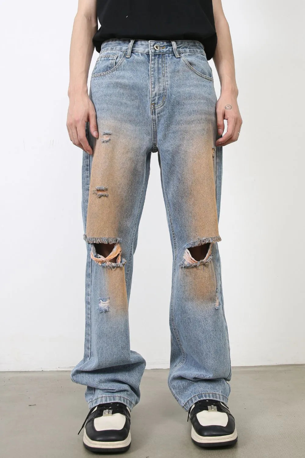 Men's Distressed Jeans with Pockets