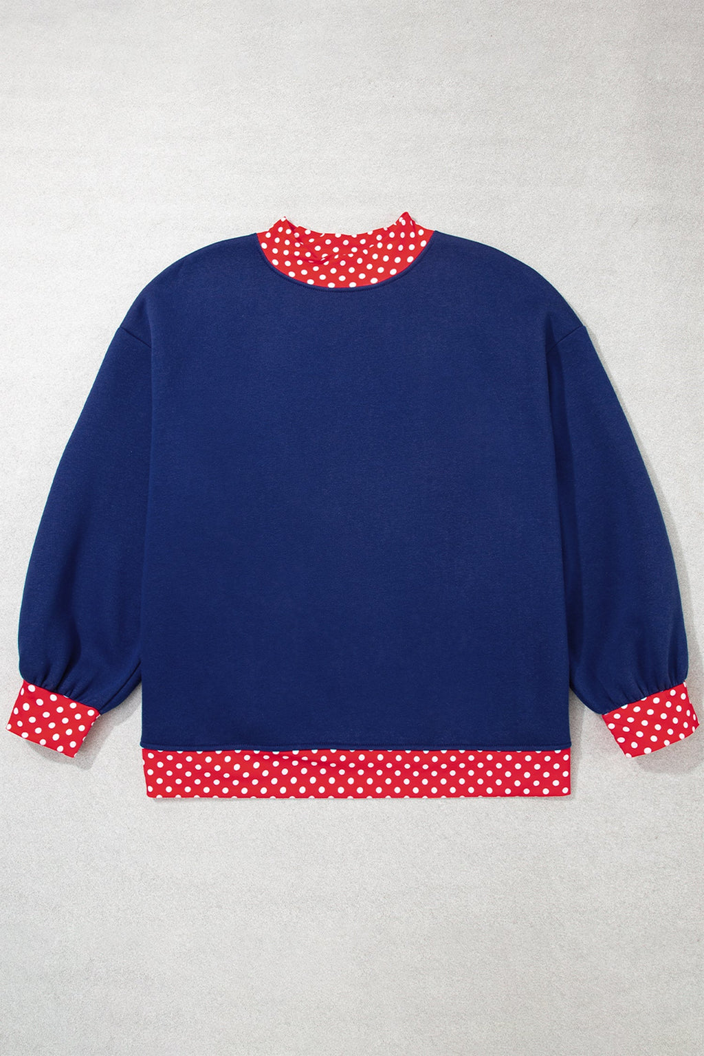Orange Polka Dot Patchwork Round Neck Plus Size Sweatshirt