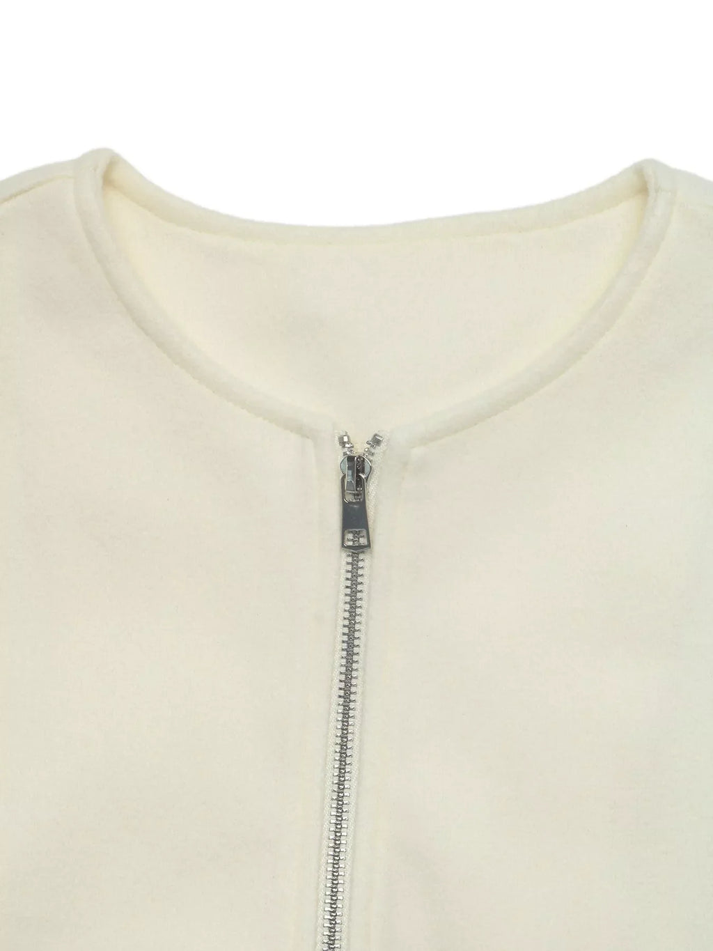 Fleece Bomber Jacket with Zipper Closure