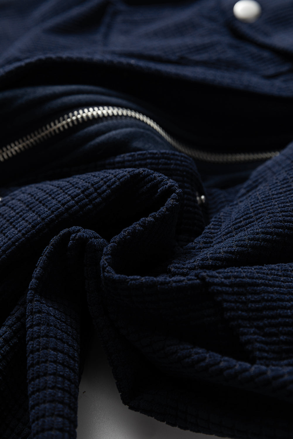 Textured Knit Pocketed Drawstring Hooded Jacket
