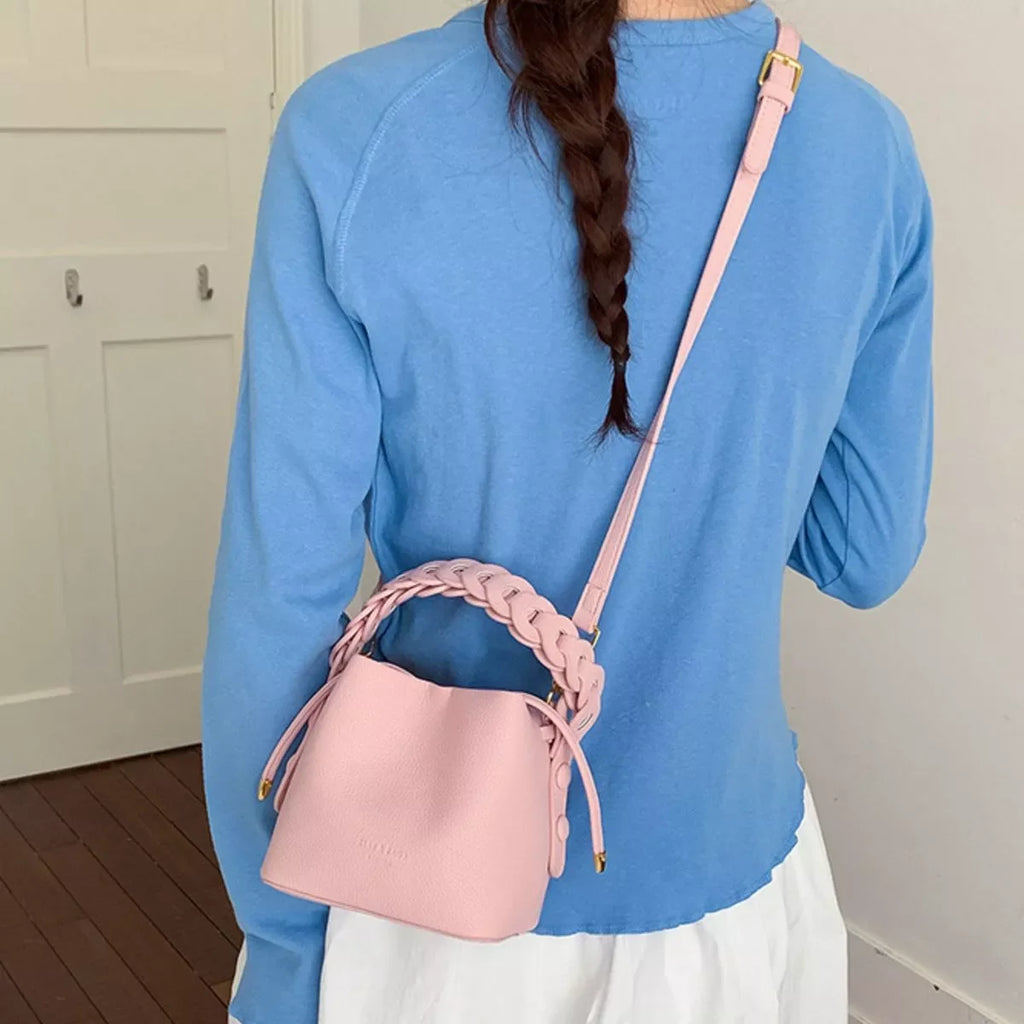 PU Leather Bucket Crossbody Bag