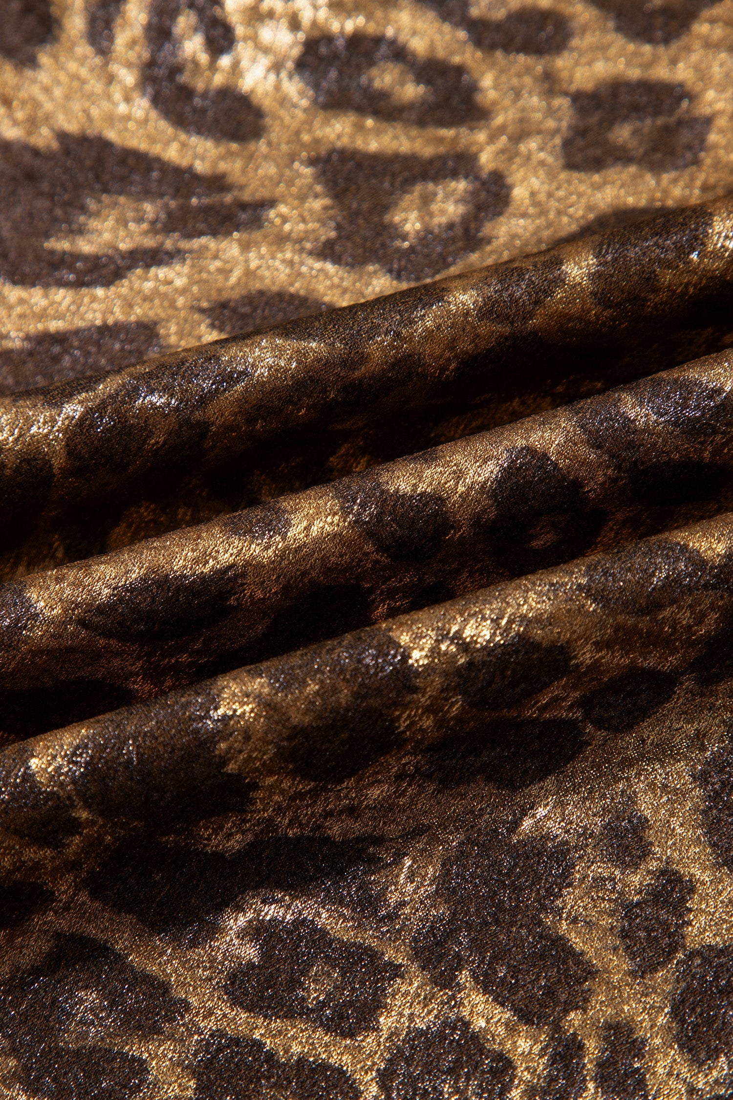 Multicolour Leopard Print Western Style Wide Leg Full Length Pants