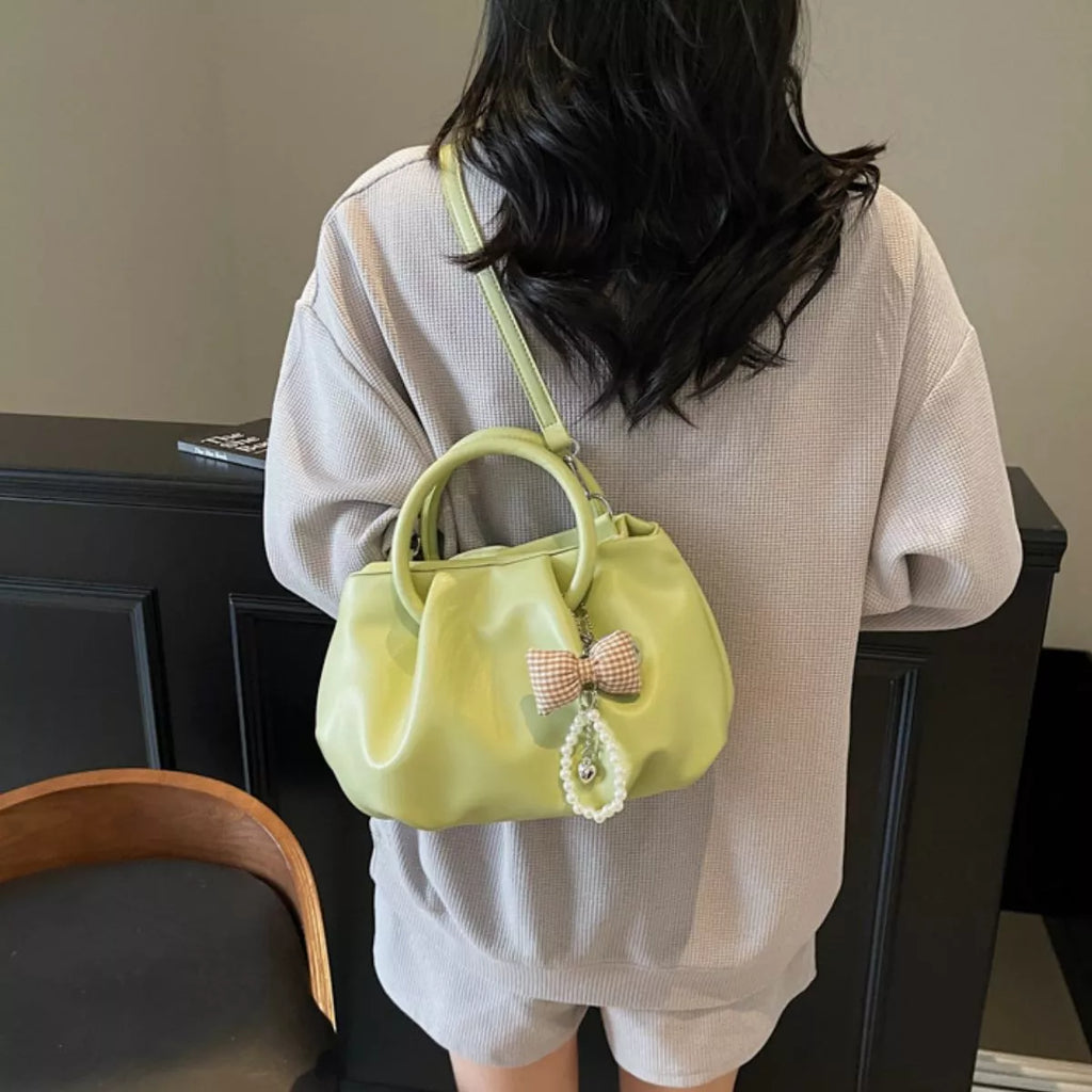Ruched Top Handle Crossbody Bag
