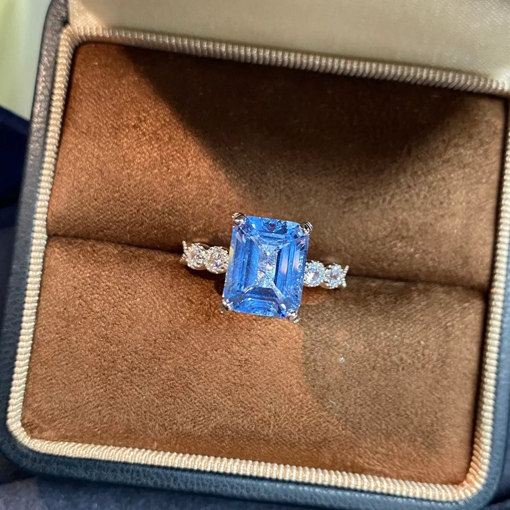 925 Sterling Silver Zircon Geometric Ring