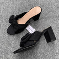 Bow Knot Block Heel Sandals