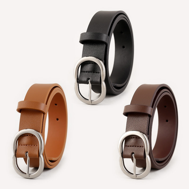 Skinny Belt with Oval Buckle