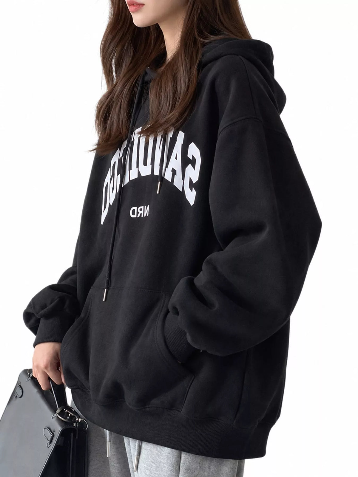 Letter Graphic Long Sleeve Hoodie