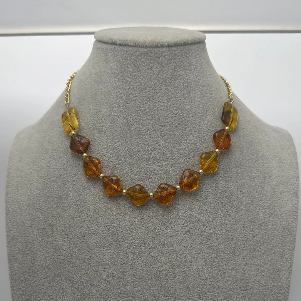Geometric Acrylic Bead Necklace