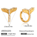 Fishtail Zircon Huggie Earrings