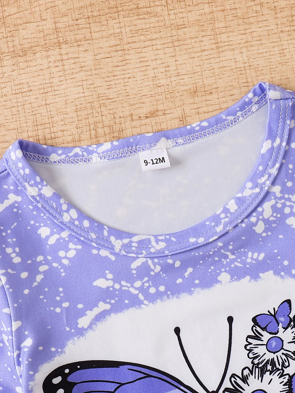 Children's Butterfly Round Neck Tee and Shorts Set