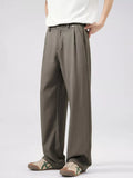 Men's Full Size Wide Leg Pleated Pants Plus Size