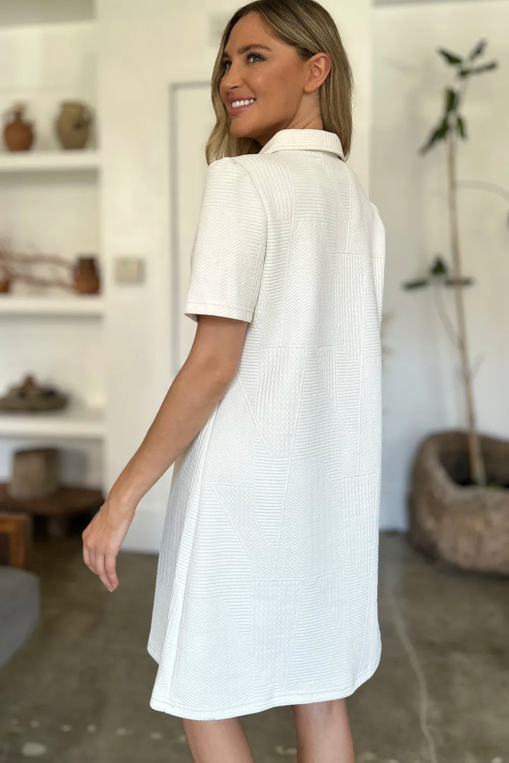 Texture Short Sleeve Dress