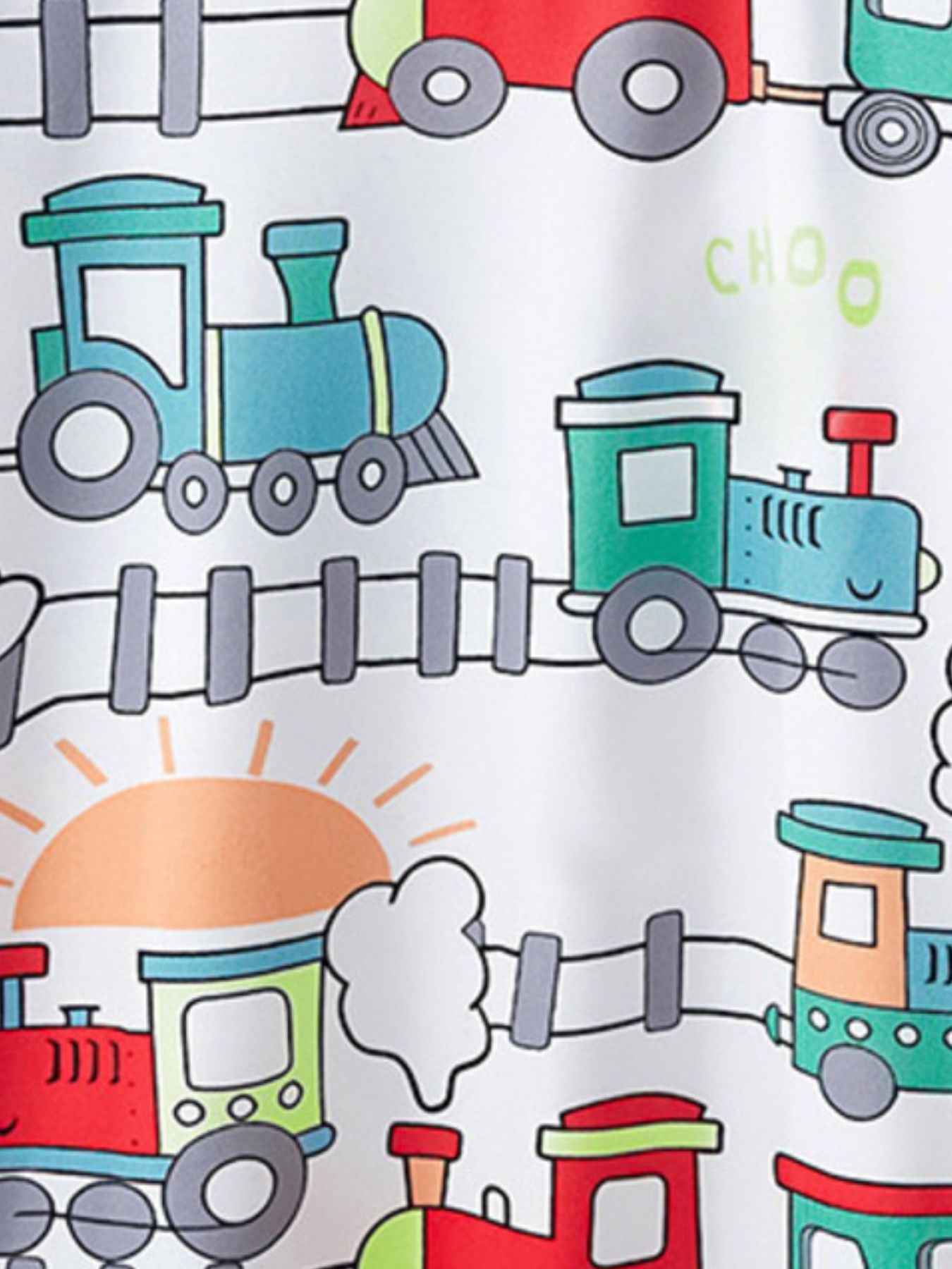 Children's Fun Train Print Short Sleeve T-Shirt