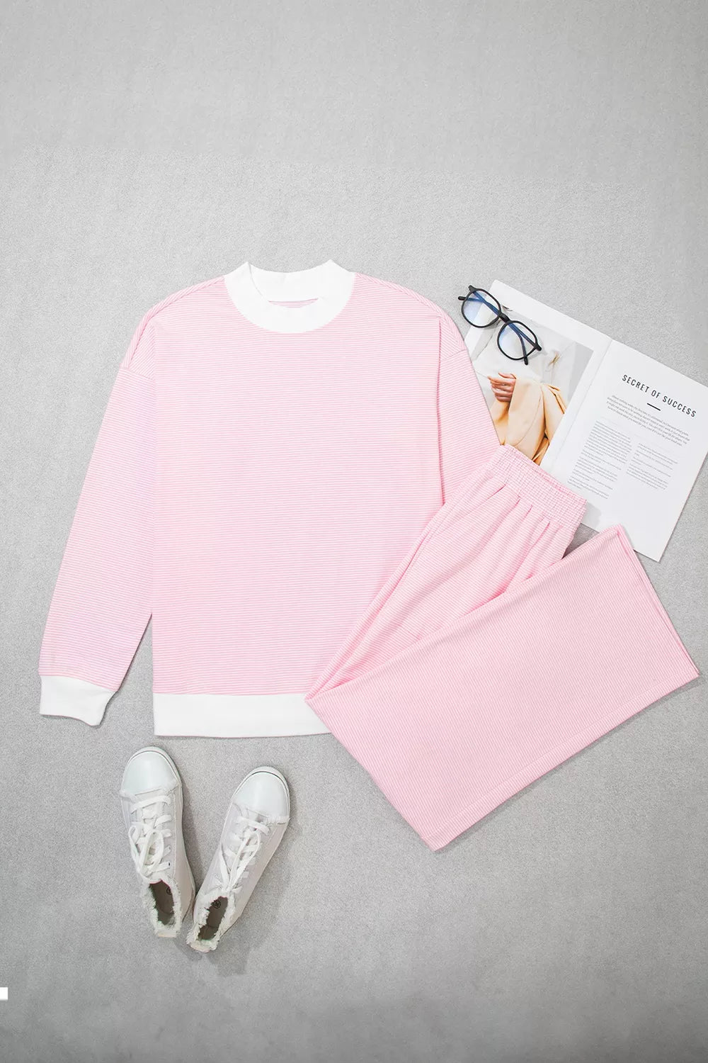 Striped Long Sleeve Top and Pants Set