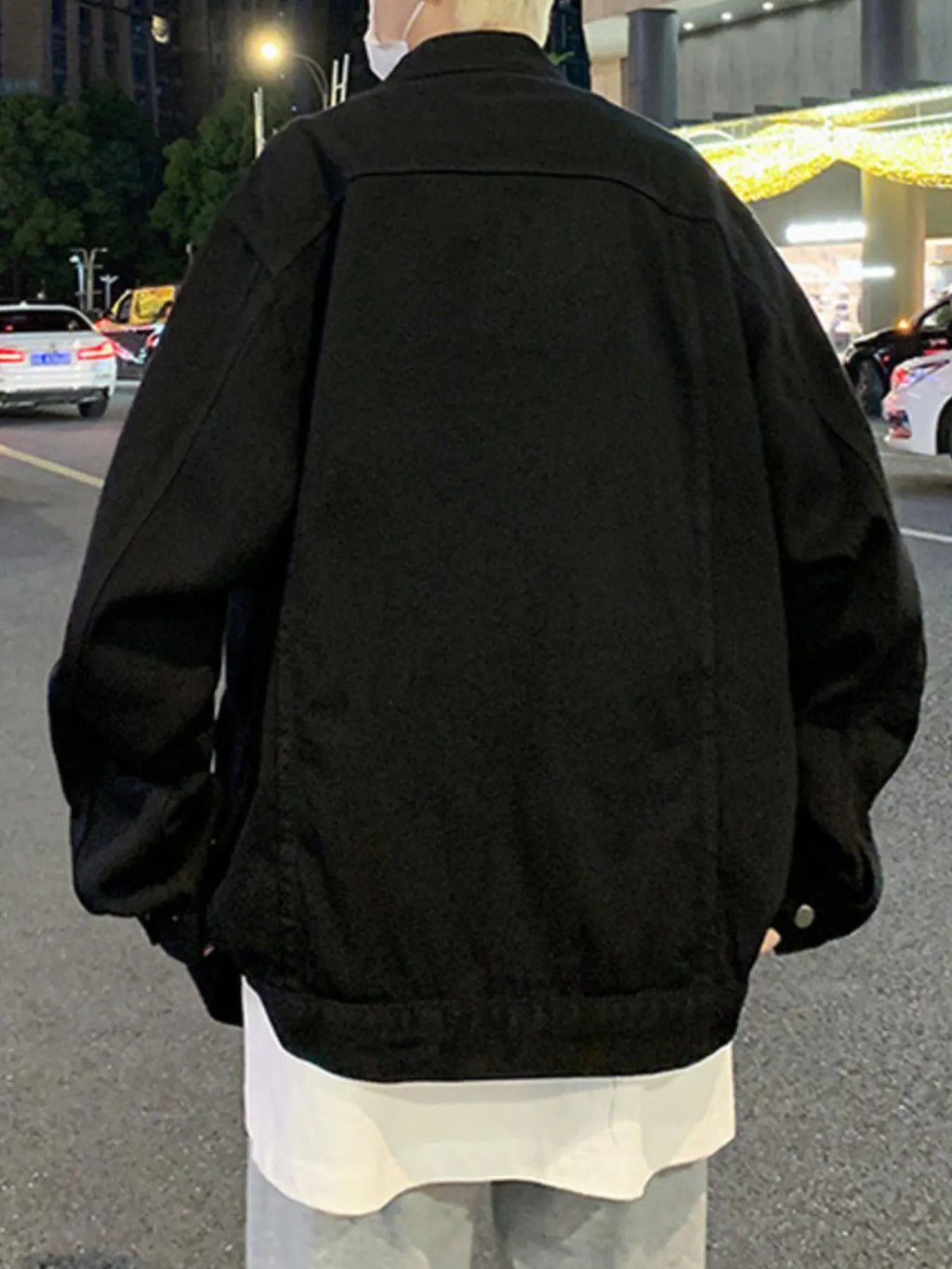 Men's Plus Size Zip Up Oversized Denim Jacket