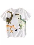 Children's Dinosaur Crew Neck Short Sleeve T-Shirt