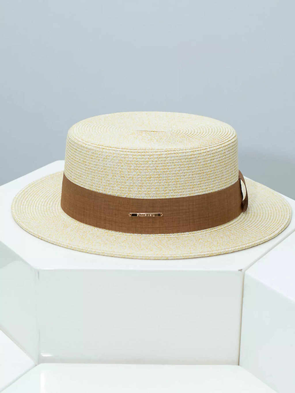 Straw Boater Hat with Ribbon