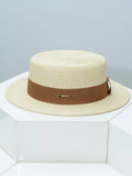 Straw Boater Hat with Ribbon