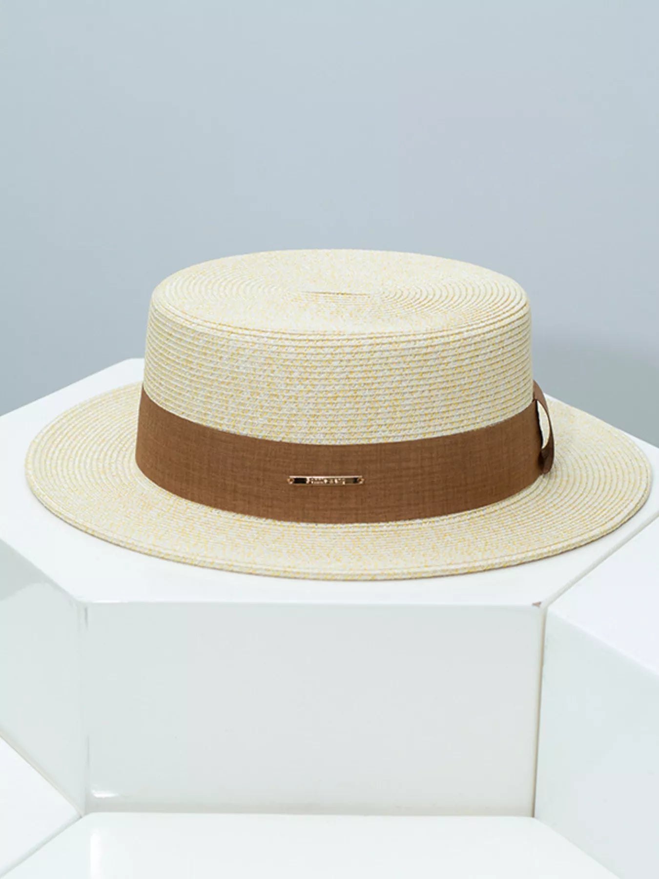 Straw Boater Hat with Ribbon