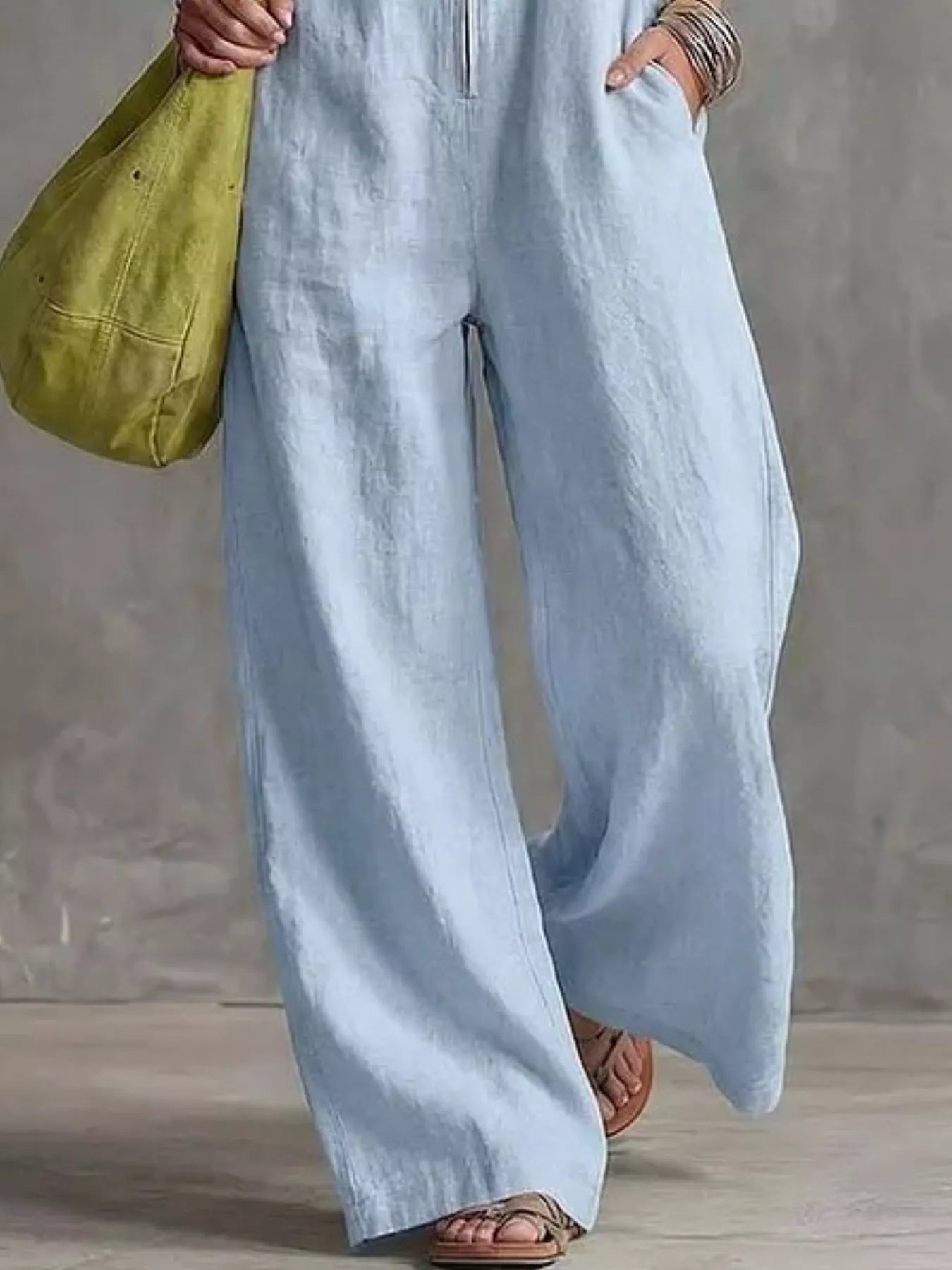 Full Size Zip Front Sleeveless Jumpsuit Plus Size
