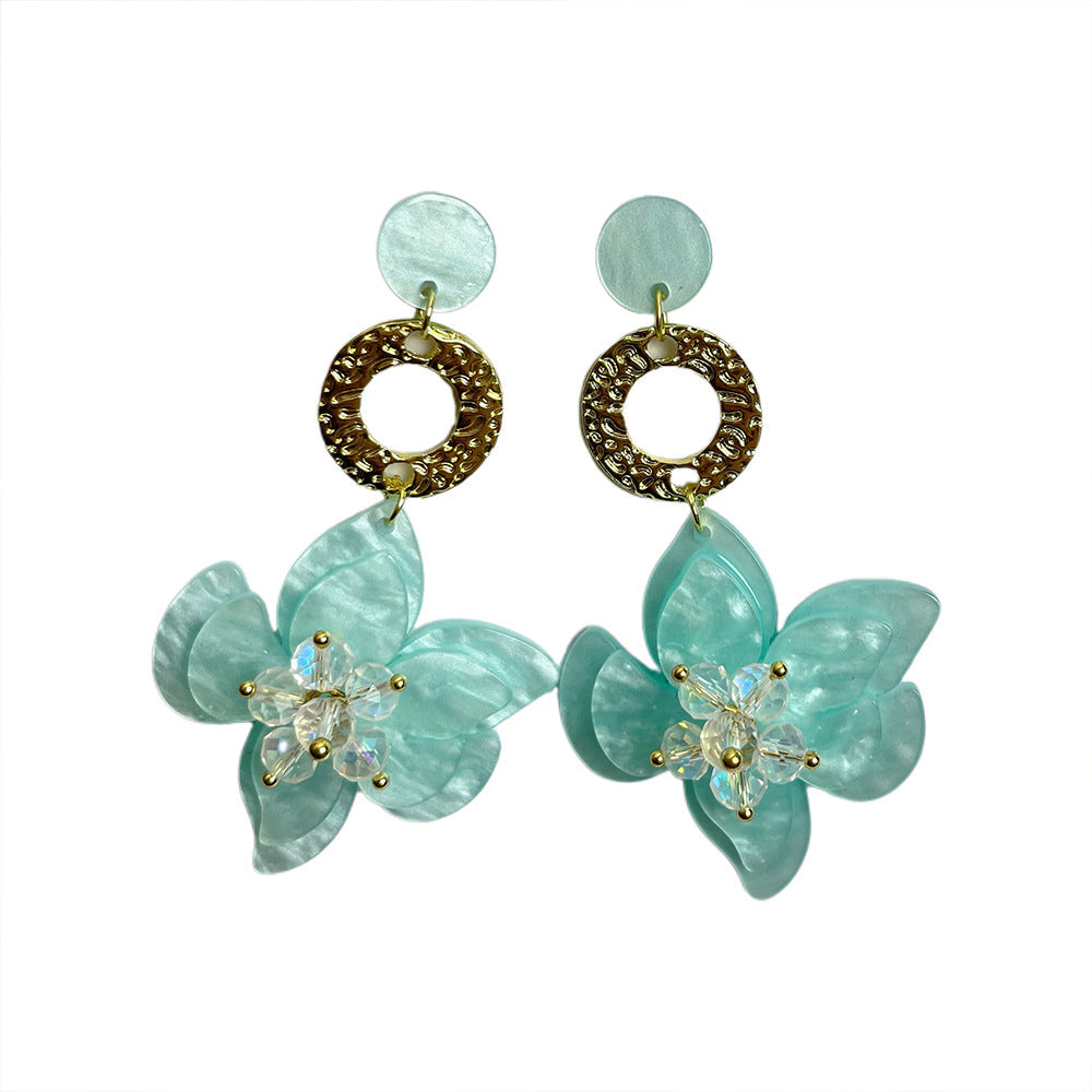 Resin Flower Pendant Earrings For Women