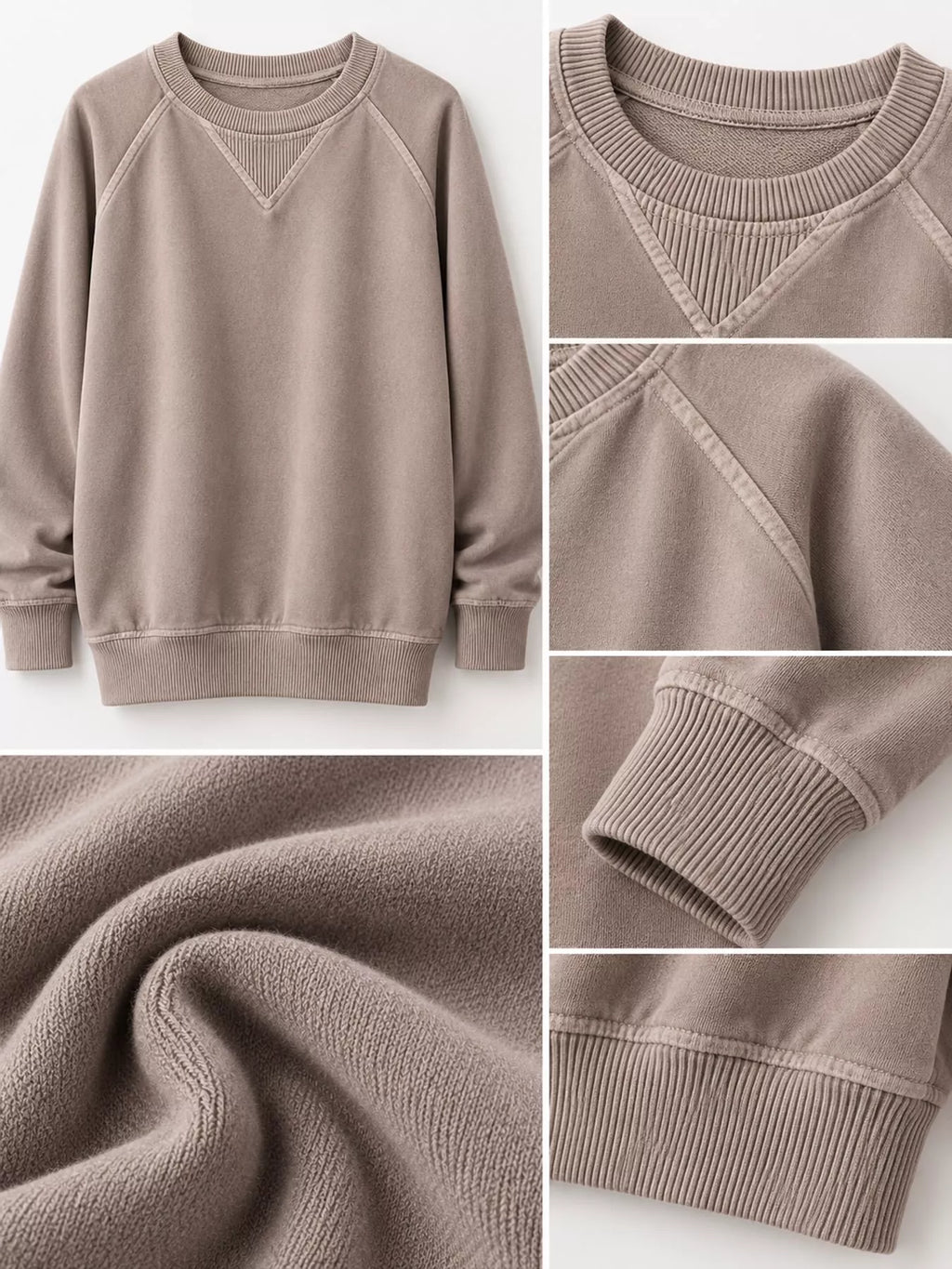 Crew Neck Raglan Sleeve Sweatshirt