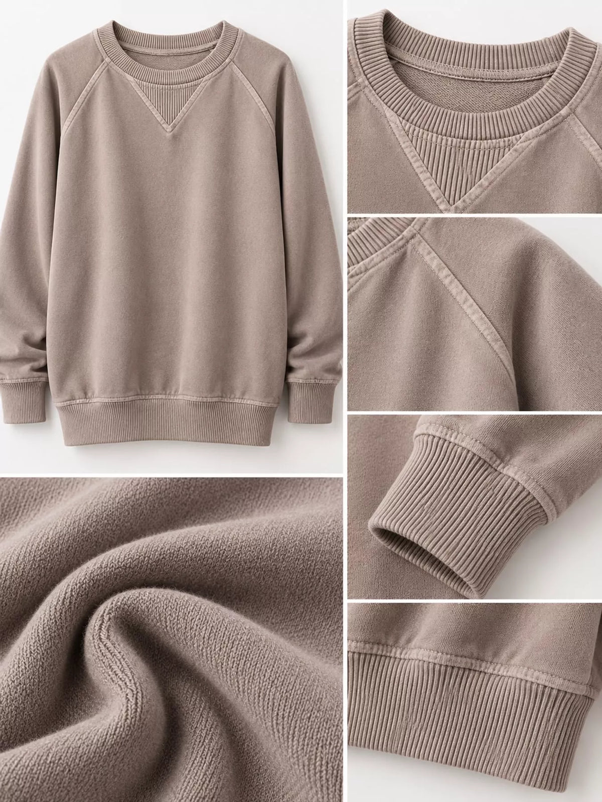 Crew Neck Raglan Sleeve Sweatshirt